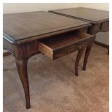 Pair of Henredon Four Centuries Red Oak Side Tables
