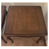 Pair of Henredon Four Centuries Red Oak Side Tables