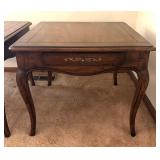 Pair of Henredon Four Centuries Red Oak Side Tables