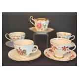 Vintage Teacups with Saucers by Adderley, Gladstone and Sutherland