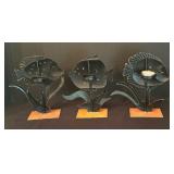 Three Fabulous Fish Motif Tea Light Candle Holders