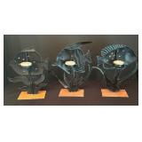 Three Fish Motif Tea Light Candle Holders