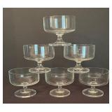 Set of Six Footed Fruit / Sherbet Glass Bowls