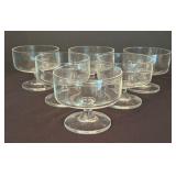Set of Six Footed Fruit / Sherbet Glass Bowls