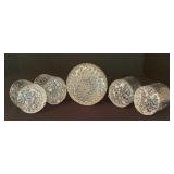 Iittala Ultima Thule Carafe with Four Coordinating Low Ball Glasses / Iittala Ultima Thule Cocktail Pitcher Set