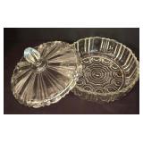 Crystal and Clear Glass Platters, Pedestal Cake Plate, Covered Candy Dish and More!