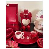 Valentines Hearts, Mugs, Plates and Fun Decor