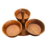 Vintage Solid Walnut Condiment Bowls, Teak Bowls, 7 Glass Bowls and More