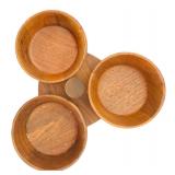 Vintage Solid Walnut Condiment Bowls, Teak Bowls, 7 Glass Bowls and More