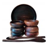 Beautiful Vintage Brazilian Wood Salad Set
