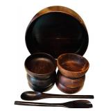 Beautiful Vintage Brazilian Wood Salad Set