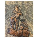 Brazilian Copper on Dentrite Raised Relief Wall Plaque Handmade by Johannes Van Dartelen