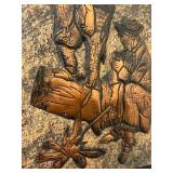 Brazilian Copper on Dentrite Raised Relief Wall Plaque Handmade by Johannes Van Dartelen