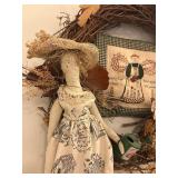 Pretty Stick Wreath Adorned with Angels and Hotpad