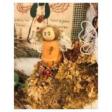 Pretty Stick Wreath Adorned with Angels and Hotpad