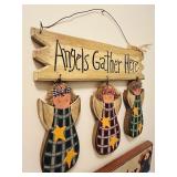 Adorable Wood Angel Decorative Wall Hangings