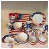 Amazing Variety of America Red, White and Blue Plates, Bowls and Cups