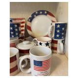 Amazing Variety of America Red, White and Blue Plates, Bowls and Cups