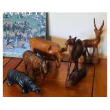 African Souvenir Treasures including Hand Carved Animals, Informational Books, Candle Holders and More!