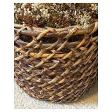 Large Rattan Basket with Faux Foliage