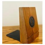 Vintage Park Sherman Bookends Brass Monogrammed MCM Mid Century Modern