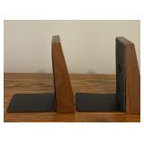 Vintage Park Sherman Bookends Brass Monogrammed MCM Mid Century Modern