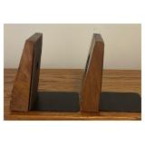 Vintage Park Sherman Bookends Brass Monogrammed MCM Mid Century Modern
