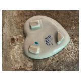 Large Round Caglar India Ceramic Coaster and Heart Shaped Trinket Dish