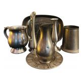 Vintage Lovely Pewter Items including "Give Us This Day Our Daily Bread" and More