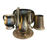 Vintage Lovely Pewter Items including "Give Us This Day Our Daily Bread" and More