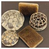 Grouping of Glass and Metal Floral Frogs