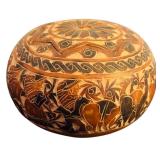 Brazilian Decor including Book, Hand Carved Brazilian Nut Pot Rattle, Peruvian Gourd and Cuban Folk-art Figurine Depicting a Coffee Worker