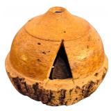 Brazilian Decor including Book, Hand Carved Brazilian Nut Pot Rattle, Peruvian Gourd and Cuban Folk-art Figurine Depicting a Coffee Worker