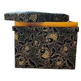 Vintage Navy Blue and White Asian Tea Boxes