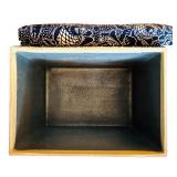 Vintage Navy Blue and White Asian Tea Boxes