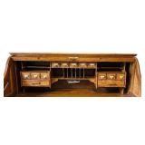 Vintage Oak Roll Top Desk by Oak Crest Manufacturing with Brass Hardware