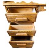 Vintage Oak Roll Top Desk by Oak Crest Manufacturing with Brass Hardware