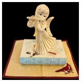 Beautiful Vintage "Book" Box with Cardinal and Porcelain by Phyd Angel