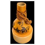 Vintage Gorgeous Sake Jar with Pouring Spout Plus Small Bowl