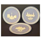 Vintage Wedgwood Jasperware Christmas Plates from 1971, 1973 and 1974