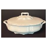 Vintage White Covered Serving Dish, Gravy Boat and Butter Dish by Racine and Pope-Gosser