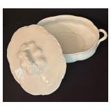 Vintage White Covered Serving Dish, Gravy Boat and Butter Dish by Racine and Pope-Gosser