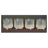 Four Vintage Iitala Ultima Thule Old Fashion Low Ball Glasses / Vintage Iitala Ultimate Old Fashioned Cocktail Glasses