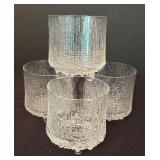 Four Vintage Iitala Ultima Thule Old Fashion Low Ball Glasses / Vintage Iitala Ultimate Old Fashioned Cocktail Glasses