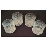 Four Vintage Iitala Ultima Thule Old Fashion Low Ball Glasses / Vintage Iitala Ultimate Old Fashioned Cocktail Glasses