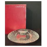 Orrefors Crystal Discus Votive Candle Holder Designed by Lars Hellsten