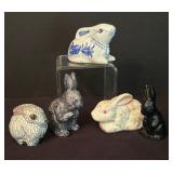 Five Adorable Bunny Figurines