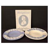 Two Wedgwood Embossed Queensware Ashtrays