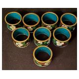 Set of Eight Vintage Cloisonné Napkin Holders
