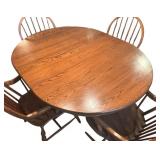 Vintage Wooden Table with Four Charming Chairs